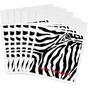 3dRose Christmas Zebra Print Greeting Cards, 6 by 6-inches, Set of 6 (gc_26105_1) 3dRose Christmas Zebra Print Greeting Cards, 6 by 6-inches, Set of 6 (gc_26105_1)