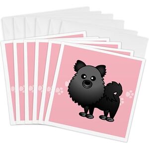 3dRose Cute Black Pomeranian Pink with Paw Prints Greeting Cards, 6 by 6-inches, Set of 6 (gc_10828_1) 3dRose Cute Black Pomeranian Pink with Paw Prints Greeting Cards, 6 by 6-inches, Set of 6 (gc_10828_1)
