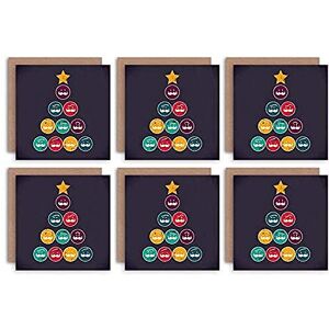 Wee Blue Coo Christmas Cards 6 Pack Moustache Tree Funny Hipster Set Xmas Wee Blue Coo Christmas Cards 6 Pack Moustache Tree Funny Hipster Set Xmas