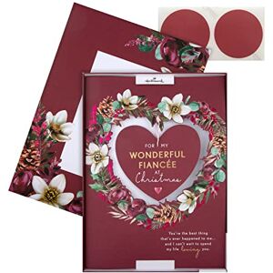 Hallmark Boxed Christmas Card for Fiancée Traditional Heart and Wreath Design Hallmark Boxed Christmas Card for Fiancée Traditional Heart and Wreath Design