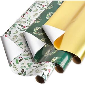 Papyrus Wrapping Paper Rolls for Christmas, Hanukkah and All Holidays, Holly, Wreath, Gold (3 Rolls, 67.5 sq. ft.) Papyrus Wrapping Paper Rolls for Christmas, Hanukkah and All Holidays, Holly, Wreath, Gold (3 Rolls, 67.5 sq. ft.)