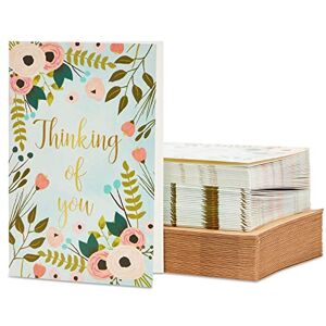 BEST PAPER GREETINGS 48 Pack Thinking of You Cards Bulk with Brown Envelopes, Gold Foil and Floral Design (10 x 15 cm) BEST PAPER GREETINGS 48 Pack Thinking of You Cards Bulk with Brown Envelopes, Gold Foil and Floral Design (10 x 15 cm)