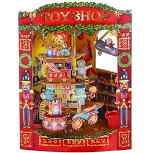 SANTORO Swing Card, Christmas 3D Pop Up Greeting Card Christmas Toy Shop For Kids, Family, Festive, Seasonal, Xmas SANTORO Swing Card, Christmas 3D Pop Up Greeting Card Christmas Toy Shop For Kids, Family, Festive, Seasonal, Xmas