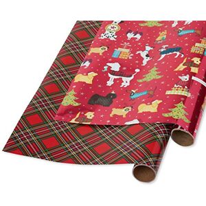 Papyrus Foil Christmas Wrapping Paper, Holiday Chic and Santa's Best Friends Dog Print (2 Pack) Papyrus Foil Christmas Wrapping Paper, Holiday Chic and Santa's Best Friends Dog Print (2 Pack)