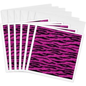 3dRose Pink and Black Tiger Animal Print Greeting Cards, 6 by 6-inches, Set of 6 (gc_20423_1) 3dRose Pink and Black Tiger Animal Print Greeting Cards, 6 by 6-inches, Set of 6 (gc_20423_1)