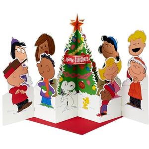 Hallmark Christmas Card, 3D and Pop Up Christmas Card, Peanuts Comics, Charlie Brown, Snoopy, Christmas tree Hallmark Christmas Card, 3D and Pop Up Christmas Card, Peanuts Comics, Charlie Brown, Snoopy, Christmas tree