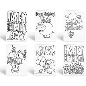 Stonehouse Collection Happy Birthday Kid Set of Coloring Greeting Cards 12 Color-in Card and Envelopes (Assorted) Stonehouse Collection Happy Birthday Kid Set of Coloring Greeting Cards 12 Color-in Card and Envelopes (Assorted)