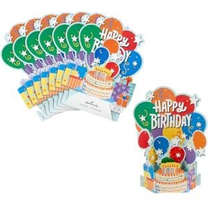 Hallmark 3D & Pop Up Birthday Card Multipack, Pack of 8, Balloons & Cake Design, Kids Birthday, Red, Blue, Orange, Green Hallmark 3D & Pop Up Birthday Card Multipack, Pack of 8, Balloons & Cake Design, Kids Birthday, Red, Blue, Orange, Green