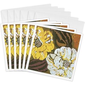 3dRose Gold and White Flowers Greeting Cards, 6 by 6-inches, Set of 6 (gc_26044_1) 3dRose Gold and White Flowers Greeting Cards, 6 by 6-inches, Set of 6 (gc_26044_1)