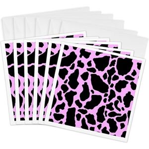 3dRose Pink and White Cow Print Greeting Cards, 6 by 6-inches, Set of 6 (gc_15425_1) 3dRose Pink and White Cow Print Greeting Cards, 6 by 6-inches, Set of 6 (gc_15425_1)