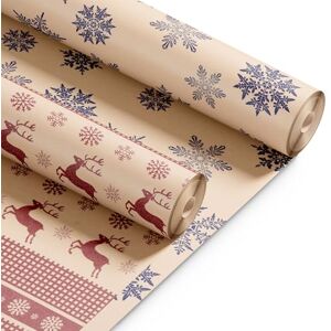 Kraft & Co Christmas Wrapping Paper Rolls – 2 Pack Thick Paper Sheets 44.5cm x 25m – Kraft Xmas Gift Wrap – Festive Eco Friendly Wrapping Papers for Christmas Gifts–Arts and Crafts–50m Total Kraft & Co Christmas Wrapping Paper Rolls – 2 Pack Thick Paper Sheets 44.5cm x 25m – Kraft Xmas Gift Wrap – Festive Eco Friendly Wrapping Papers for Christmas Gifts–Arts and Crafts–50m Total
