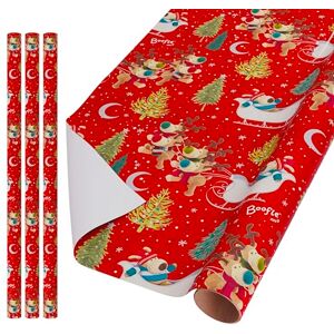 Boofle Multipack of 3 Roll Wraps for Him/Her/Friend For Christmas Gifts Cute Design 12m Total 3 x 4m Rolls Boofle Multipack of 3 Roll Wraps for Him/Her/Friend For Christmas Gifts Cute Design 12m Total 3 x 4m Rolls