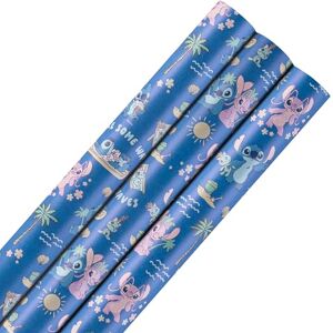 Hallmark Wrapping Paper Roll, Pack of 3 in 1 Disney Lilo & Stitch Design, Stitch & Angel, 2M Each, Birthday, Christmas, Blue Hallmark Wrapping Paper Roll, Pack of 3 in 1 Disney Lilo & Stitch Design, Stitch & Angel, 2M Each, Birthday, Christmas, Blue