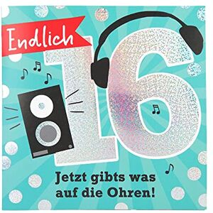 Depesche 11515-026 16th Birthday Number Card with Music, Refined Folding Card with Original Text Inside Including Envelope, Format 15.5 x 15.5 cm Depesche 11515-026 16th Birthday Number Card with Music, Refined Folding Card with Original Text Inside Including Envelope, Format 15.5 x 15.5 cm