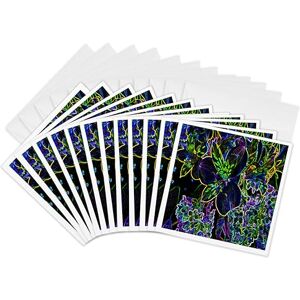 3dRose Lilac Peruvian and Lilies in Neon Greeting Cards, 6 by 6-inches, Set of 12 (gc_8099_2) 3dRose Lilac Peruvian and Lilies in Neon Greeting Cards, 6 by 6-inches, Set of 12 (gc_8099_2)