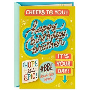 Hallmark Birthday Card for Brother from Sister (Cheers to You) (5RZB1533) Hallmark Birthday Card for Brother from Sister (Cheers to You) (5RZB1533)