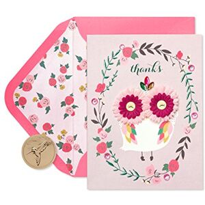 Papyrus Thank You Cards with Envelopes, Lovely Owl (8-Count) Papyrus Thank You Cards with Envelopes, Lovely Owl (8-Count)
