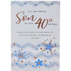 Regal Publishing Modern Milestone Age Birthday Card 40th Son 9 x 6 inches,grey blue black Regal Publishing Modern Milestone Age Birthday Card 40th Son 9 x 6 inches,grey blue black