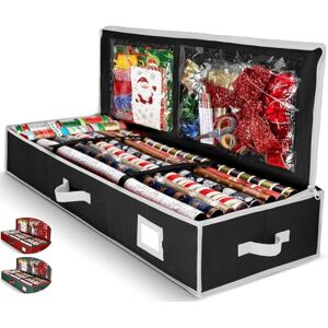 Homior Gift Wrap Organizer, Christmas Wrapping Paper Storage Bag w/Useful Pockets for Xmas Accessories, Fits upto 24 Rolls, Underbed Storage for Holiday Decorations, Large Capacity Storage Box Homior Gift Wrap Organizer, Christmas Wrapping Paper Storage Bag w/Useful Pockets for Xmas Accessories, Fits upto 24 Rolls, Underbed Storage for Holiday Decorations, Large Capacity Storage Box