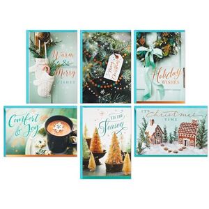 Hallmark Boxed Christmas Card Assortment, 'Tis the Season (72 Cards and 72 Envelopes) Bottle Brush Trees, Cocoa, Rustic Wreath, Mittens Hallmark Boxed Christmas Card Assortment, 'Tis the Season (72 Cards and 72 Envelopes) Bottle Brush Trees, Cocoa, Rustic Wreath, Mittens