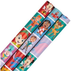 Hallmark Wrapping Paper Roll, Pack of 3 in 1 Disney Characters Design, 2M Each, Birthday, Christmas, Multicoloured Hallmark Wrapping Paper Roll, Pack of 3 in 1 Disney Characters Design, 2M Each, Birthday, Christmas, Multicoloured