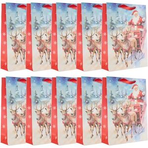 Idena 30515-10 Christmas Gift Bags - Santa and Reindeer - 25x34x9cm Idena 30515-10 Christmas Gift Bags - Santa and Reindeer - 25x34x9cm