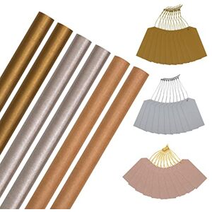 Hallmark Christmas Wrapping Paper, Pack of 6 Kraft Gift Wrap, 3M Each, & 30 Gift Tags, Gold, Brown, Silver Hallmark Christmas Wrapping Paper, Pack of 6 Kraft Gift Wrap, 3M Each, & 30 Gift Tags, Gold, Brown, Silver