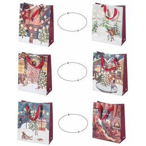 XMas Vintage Gift Bag - Paper, 22x10x26 cm XMas Vintage Gift Bag - Paper, 22x10x26 cm