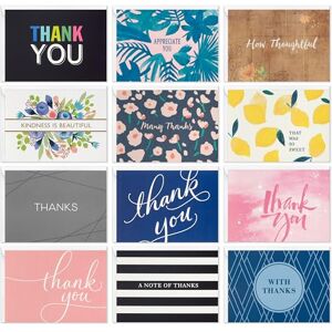 Hallmark Bulk Thank You Card Assortment (48 Blank Cards with Envelopes) Pink, Black, Gold, Floral Hallmark Bulk Thank You Card Assortment (48 Blank Cards with Envelopes) Pink, Black, Gold, Floral