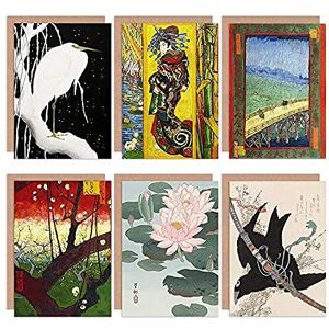 Artery8 Hokusai Koson Van Gogh Japanese Heron Courtesan Mixed Fine Art Greeting Card Pack of 6 Artery8 Hokusai Koson Van Gogh Japanese Heron Courtesan Mixed Fine Art Greeting Card Pack of 6