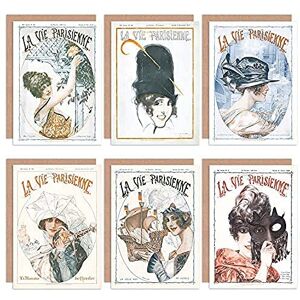 Artery8 La Vie Parisienne French Woman Mask Ship Sword Army Greeting Cards With Envelopes Pack of 6 Artery8 La Vie Parisienne French Woman Mask Ship Sword Army Greeting Cards With Envelopes Pack of 6