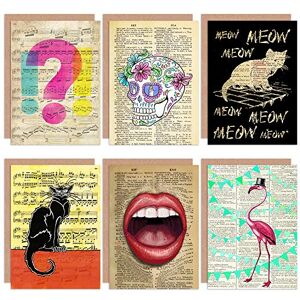 Wee Blue Coo Upcycled Quirky Music Dictionary Fun All Occasions Birthday Various Assorted Blank Greeting Cards With Envelopes Pack of 6 Wee Blue Coo Upcycled Quirky Music Dictionary Fun All Occasions Birthday Various Assorted Blank Greeting Cards With Envelopes Pack of 6