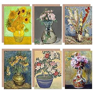 Artery8 Renoir Koson Van Gogh Manet Sunflowers Bouquet Vase Mixed Fine Art Greeting Card Pack of 6 Artery8 Renoir Koson Van Gogh Manet Sunflowers Bouquet Vase Mixed Fine Art Greeting Card Pack of 6