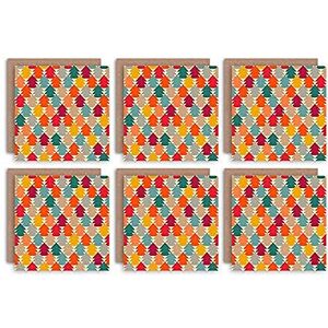 Wee Blue Coo Christmas Cards 6 Pack Tree Bright Multi Pattern Set Xmas Cards Wee Blue Coo Christmas Cards 6 Pack Tree Bright Multi Pattern Set Xmas Cards