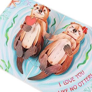 Liif Otter Half 3D Pop Up Anniversary Card For Wife, Husband, Couple, Funny Birthday Card For Girlfriend, Boyfriend With Message Note & Envelop Size 7 x 5 Inch Liif Otter Half 3D Pop Up Anniversary Card For Wife, Husband, Couple, Funny Birthday Card For Girlfriend, Boyfriend With Message Note & Envelop Size 7 x 5 Inch