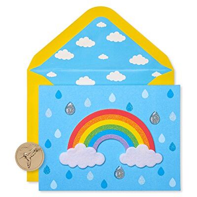 Papyrus Blank Cards with Envelopes, Rainbow with Glitter (8-Count) Papyrus Blank Cards with Envelopes, Rainbow with Glitter (8-Count)