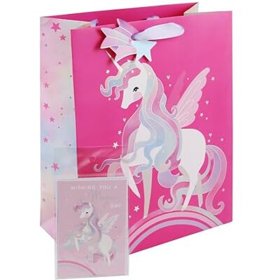 Eurowrap Fairytale Have a Magical Day Gift Bag With Gift Tag and Greeting Card Girls Pink Birthday Gift Wrap Occasion Present Large Eurowrap Fairytale Have a Magical Day Gift Bag With Gift Tag and Greeting Card Girls Pink Birthday Gift Wrap Occasion Present Large