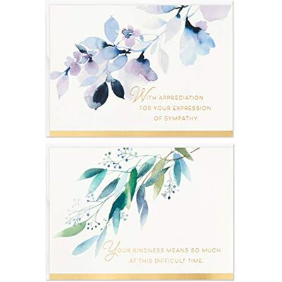 Hallmark Funeral Thank You Cards Assortment, Watercolor Flowers (50 Thank You for Your Sympathy Cards with Envelopes) Hallmark Funeral Thank You Cards Assortment, Watercolor Flowers (50 Thank You for Your Sympathy Cards with Envelopes)