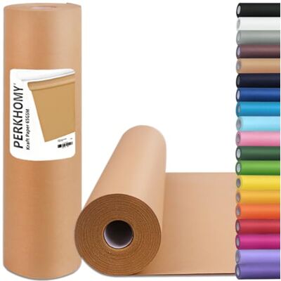 PH PERKHOMY PerkHomy Brown Kraft Paper Roll (445mm x 41m) for Gift Wrapping Bulletin Board Craft Art Bouquet Flower Packing Moving Shipping Floor Covering Table 70GSM 50LB PH PERKHOMY PerkHomy Brown Kraft Paper Roll (445mm x 41m) for Gift Wrapping Bulletin Board Craft Art Bouquet Flower Packing Moving Shipping Floor Covering Table 70GSM 50LB
