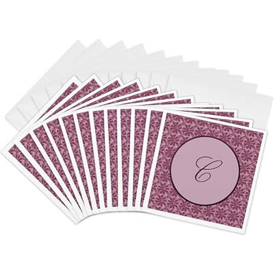 3dRose Elegant Letter C in a Round Frame Surrounded by a Floral Pattern All in Rose Pink Monotones Greeting Cards, 6 by 6-inches, Set of 12 (gc_36013_2) 3dRose Elegant Letter C in a Round Frame Surrounded by a Floral Pattern All in Rose Pink Monotones Greeting Cards, 6 by 6-inches, Set of 12 (gc_36013_2)
