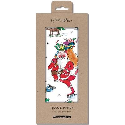 Woodmansterne Quentin Blake Santa Skating Tissue Paper Giftwrap Christmas Gift Wrapping 615573 by Woodmansterne Quentin Blake Santa Skating Tissue Paper Giftwrap Christmas Gift Wrapping 615573 by