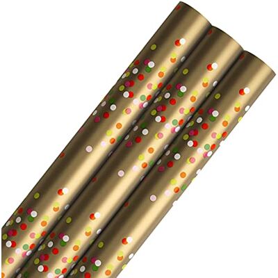 Hallmark Christmas Wrapping Paper Roll 3 Rolls in 1 Design, 3M Each Hallmark Christmas Wrapping Paper Roll 3 Rolls in 1 Design, 3M Each