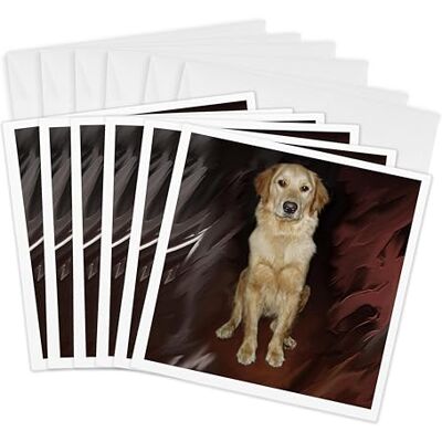 3dRose Golden Retriever Greeting Cards, 6 by 6-inches, Set of 6 (gc_4551_1) 3dRose Golden Retriever Greeting Cards, 6 by 6-inches, Set of 6 (gc_4551_1)