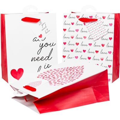 Heku Premium Gift Bags "Love", Pack of 3, 23 x 18 x 10 cm, Elegant UV Lacquer Finish, Environmentally Friendly and Reusable Heku Premium Gift Bags "Love", Pack of 3, 23 x 18 x 10 cm, Elegant UV Lacquer Finish, Environmentally Friendly and Reusable