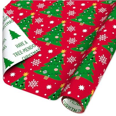 American Greetings 60 sq. ft. Reversible Cute Christmas Wrapping Paper, Trees (1 Roll, 30 in. x 288 in.) American Greetings 60 sq. ft. Reversible Cute Christmas Wrapping Paper, Trees (1 Roll, 30 in. x 288 in.)