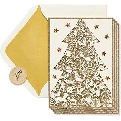 Papyrus Boxed Christmas Cards with Envelopes, Joyful Christmas and Wonderful New Year, Gold Christmas Tree (8-Count) Papyrus Boxed Christmas Cards with Envelopes, Joyful Christmas and Wonderful New Year, Gold Christmas Tree (8-Count)