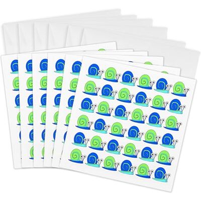 3dRose Cute Snail Print Blue and Green Greeting Cards, 6 by 6-inches, Set of 6 (gc_31228_1) 3dRose Cute Snail Print Blue and Green Greeting Cards, 6 by 6-inches, Set of 6 (gc_31228_1)