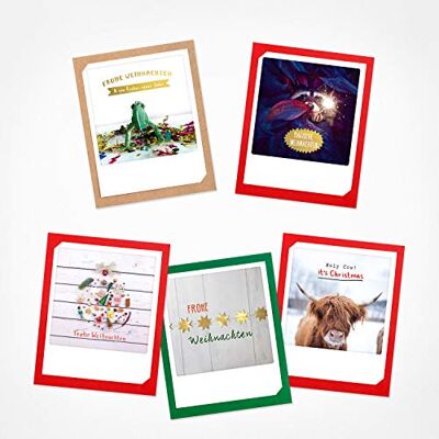 PICKMOTION Set of 6 Polaroid Photo Greeting Cards with Envelope Christmas Premium Instagram Christmas Cards, Handmade Folding Cards, Funny Sayings & Designs X-Mas, Christmas Cards PICKMOTION Set of 6 Polaroid Photo Greeting Cards with Envelope Christmas Premium Instagram Christmas Cards, Handmade Folding Cards, Funny Sayings & Designs X-Mas, Christmas Cards