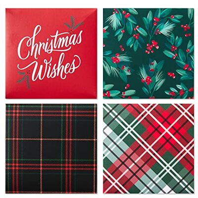 Hallmark 4" Gift Card Holders (Red and Green Plaid, Holly, "Christmas Wishes" Black and Red Plaid) Small Gift Boxes for Gift Cards Hallmark 4" Gift Card Holders (Red and Green Plaid, Holly, "Christmas Wishes" Black and Red Plaid) Small Gift Boxes for Gift Cards