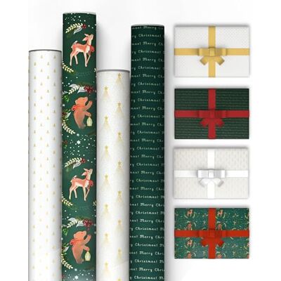 Kraft & Co Christmas Wrapping Paper Rolls 4 Pack Thick Sheets 69cm x 8M, Kraft Xmas Gift Wrap, Festive Eco-Friendly Wrapping Paper for Christmas Gifts Wrap, Arts & Craft, 32M Total Kraft & Co Christmas Wrapping Paper Rolls 4 Pack Thick Sheets 69cm x 8M, Kraft Xmas Gift Wrap, Festive Eco-Friendly Wrapping Paper for Christmas Gifts Wrap, Arts & Craft, 32M Total
